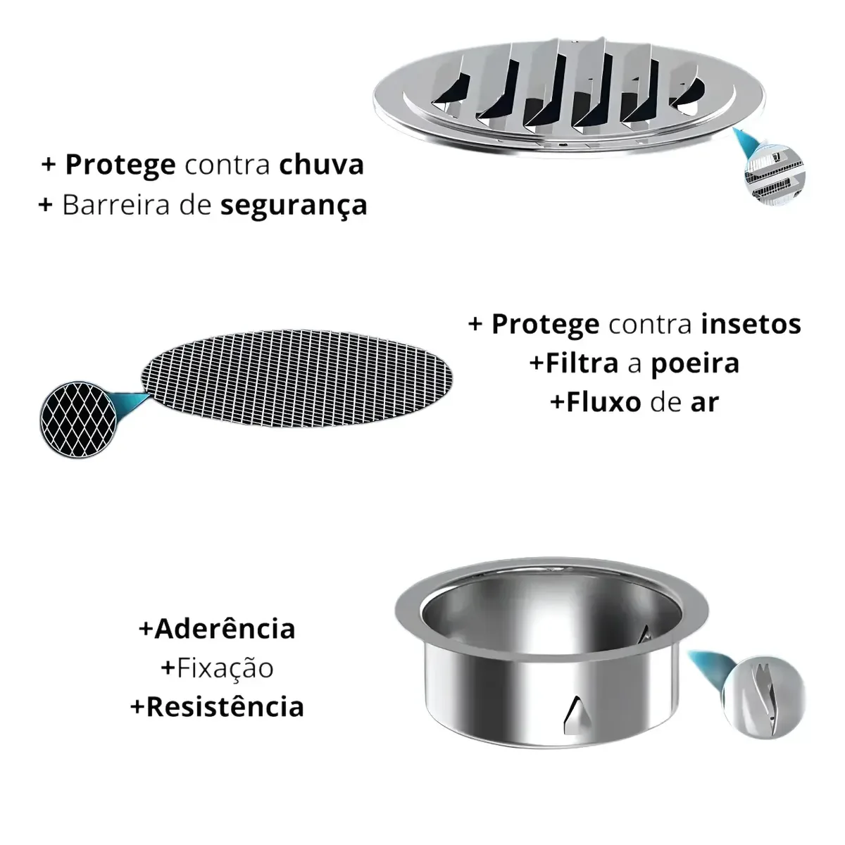 Grade Inox Trailer Coifa Motorhome Ventilação 100mm 125mm 150mm 200mm 250mm 300mm 4