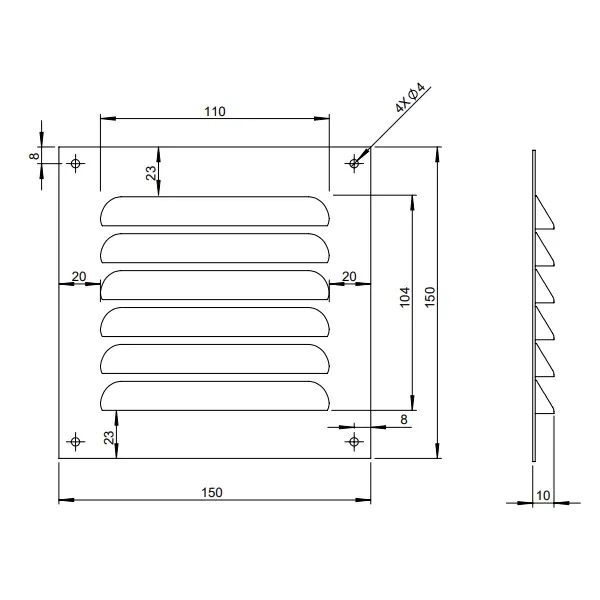 Grade De Ventilação ITC 15x15 cm 2
