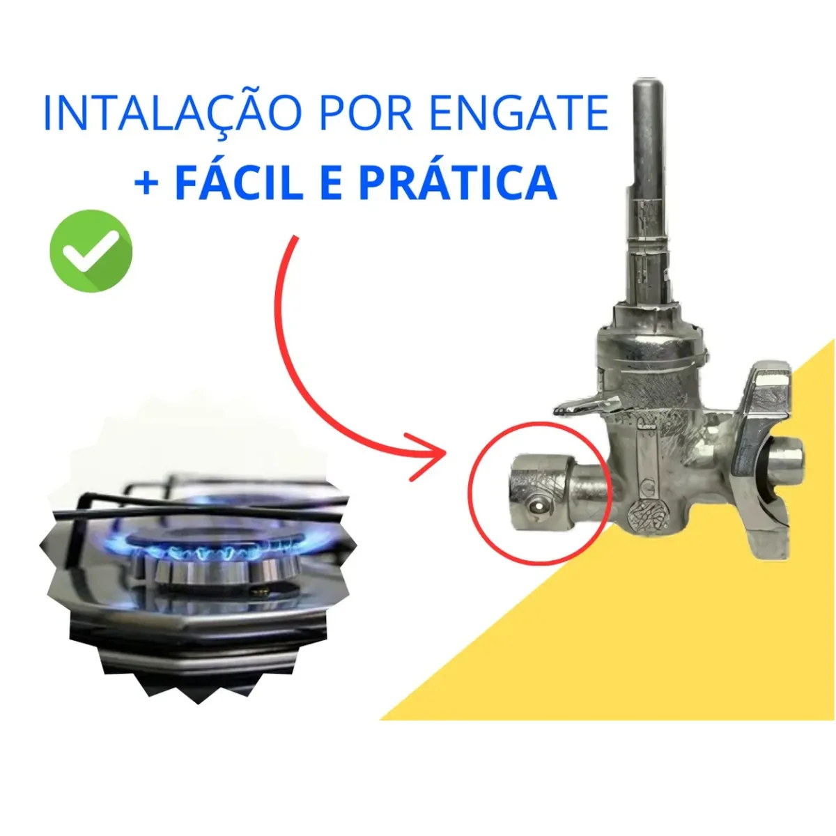 Kit Registro Para Fogão Engate Rápido 3