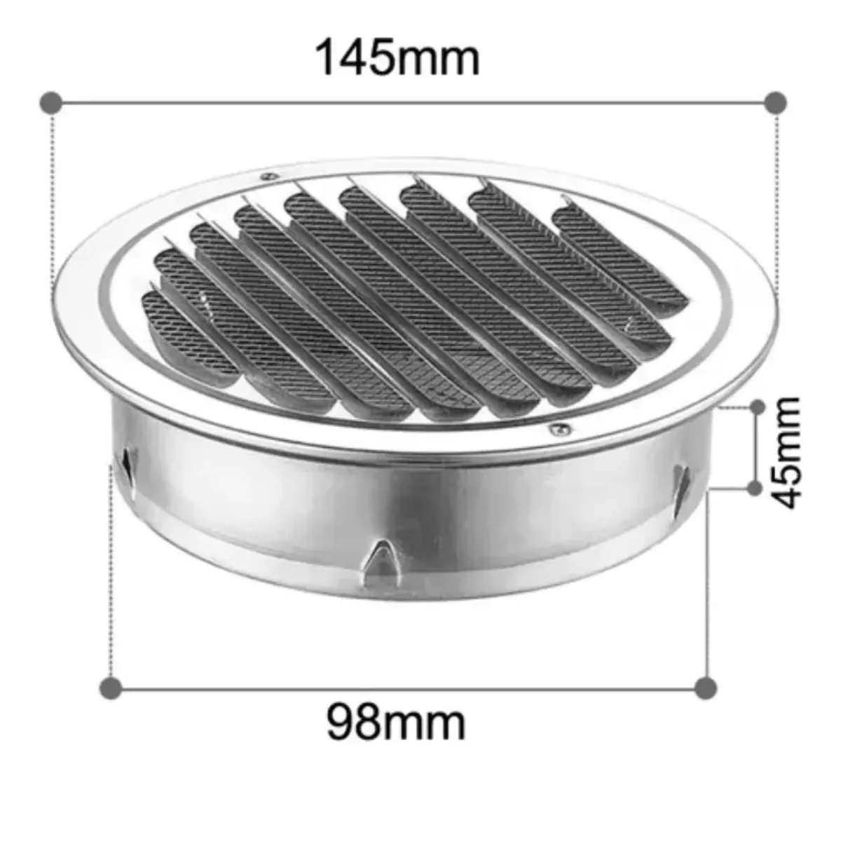 Grade Inox Trailer Coifa Motorhome Ventilação 100mm 125mm 150mm 200mm 250mm 300mm 5
