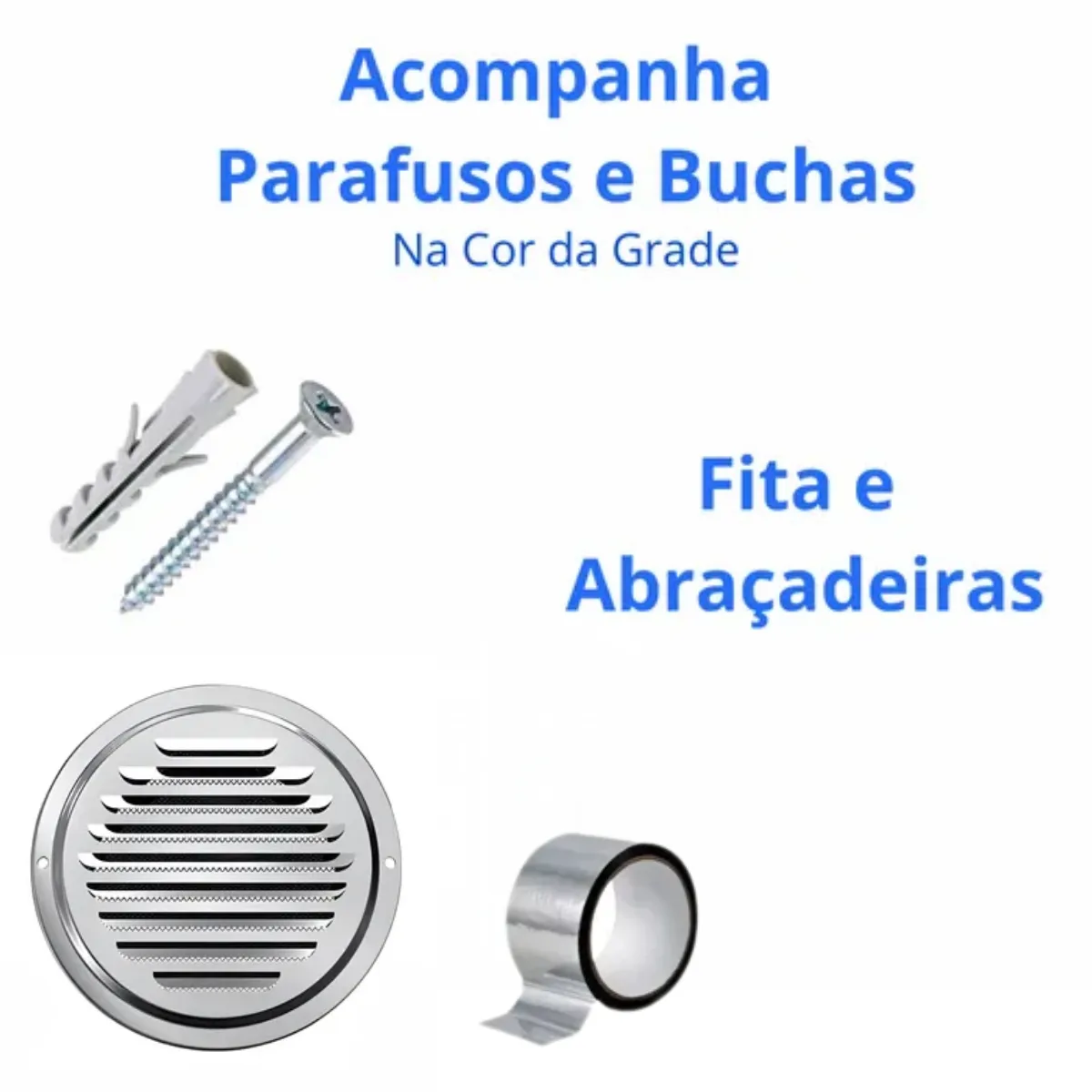 Kit Exaustão Coifa de Parede ou Ilha Grade Veneziana Inox Duto Abraçadeiras 5