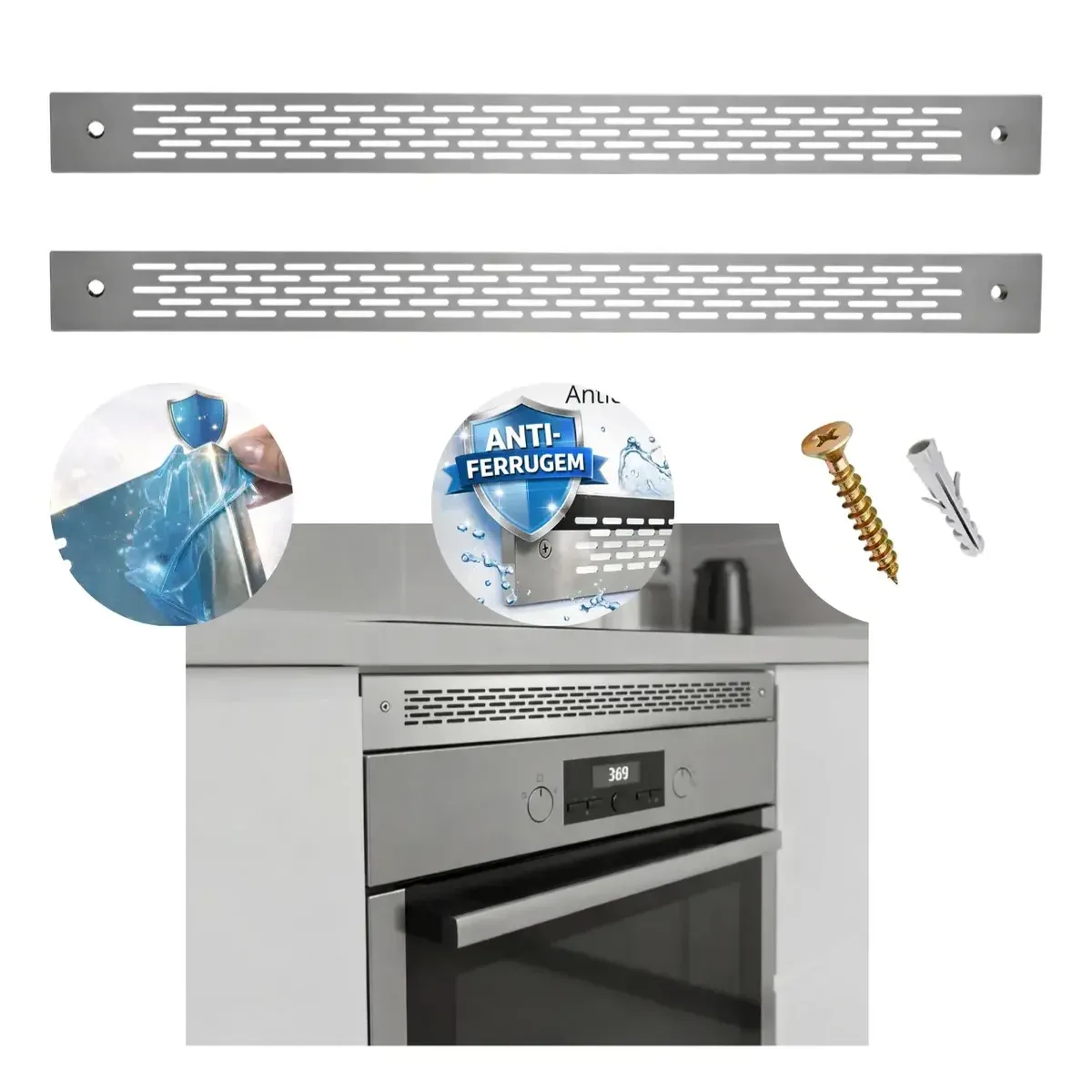 Grade De Ventilação Para Forno E Micro-ondas De Embutir Inox