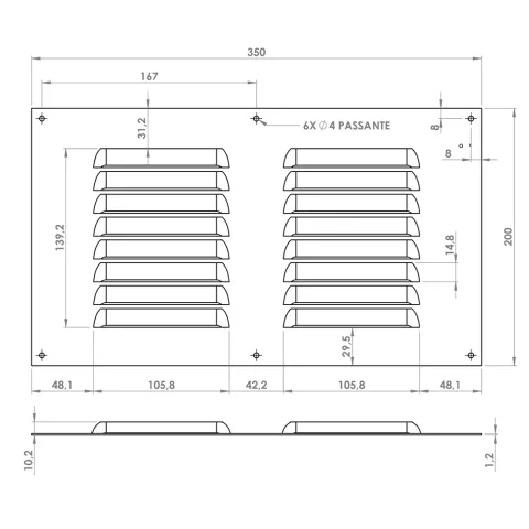 Grade De Ventilação ITC 35x20 cm 2