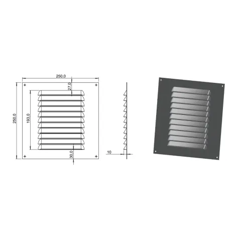 Grade De Ventilação ITC 25x25 cm 2