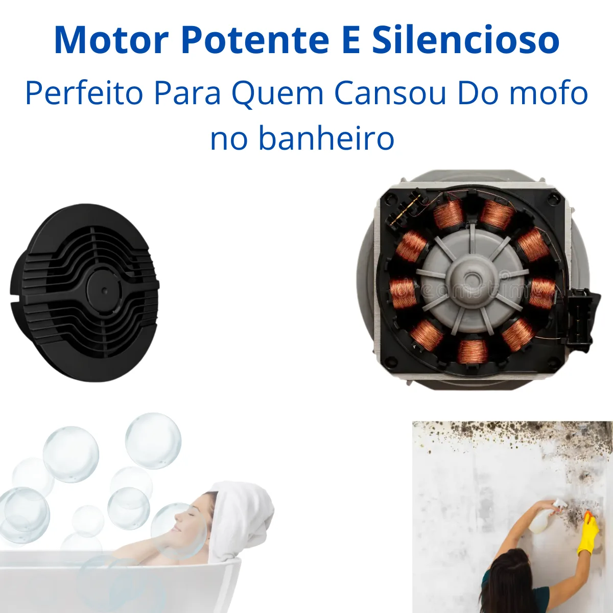 Exaustor Para Banheiro Ventilador Preto 100mm 127/220v 2