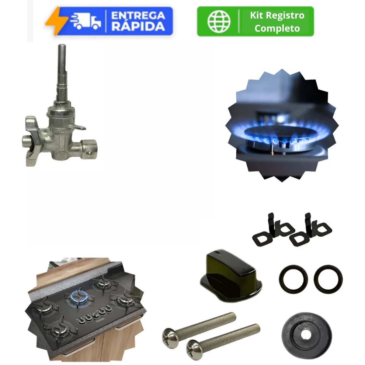 Kit Registro Para Fogão Engate Rápido