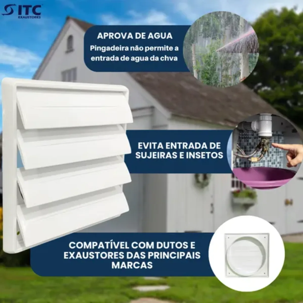 Exaustor Ventilador Banheiro 100mm Com Grade Duto 110v 220v 13