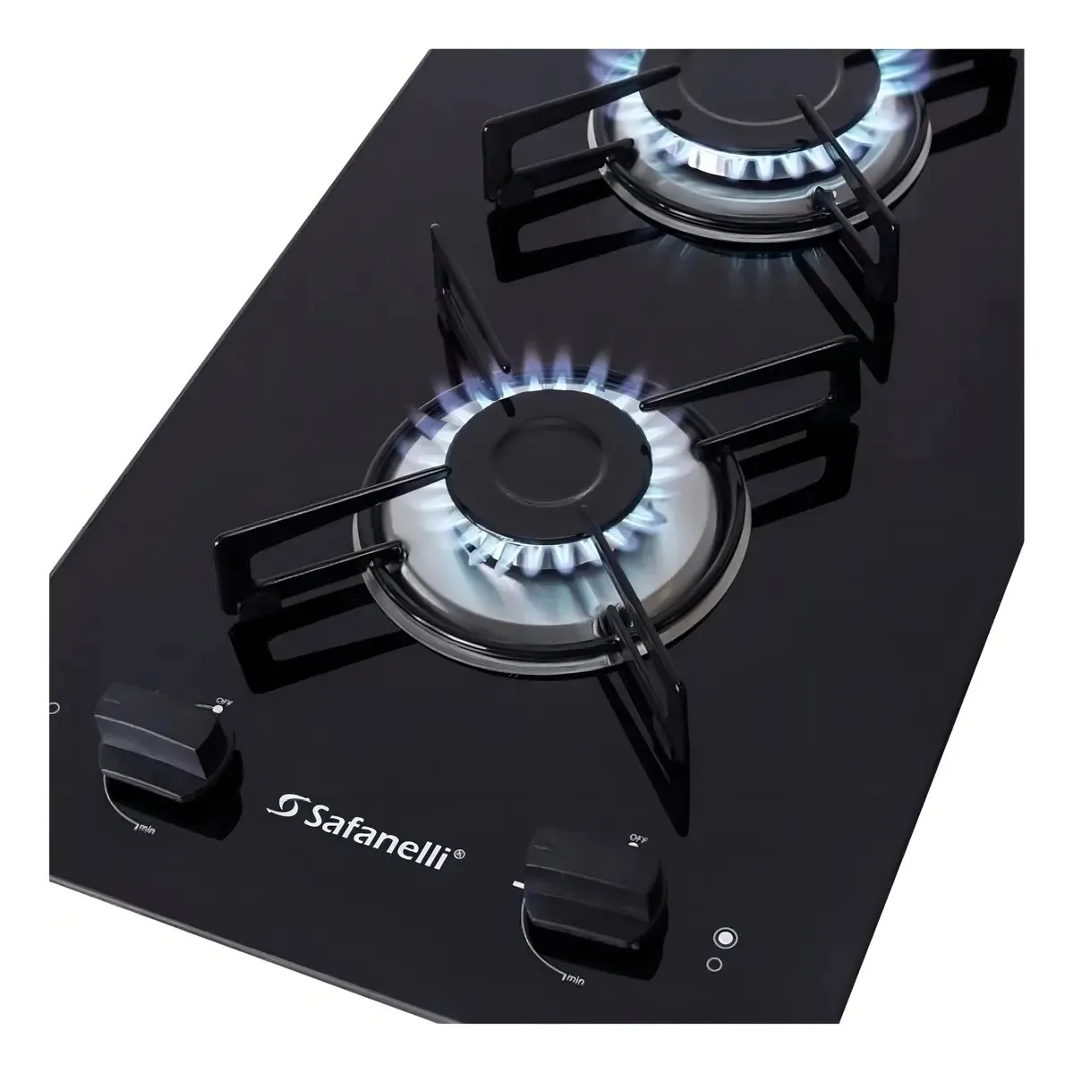 Cooktop Safanelli de Vidro Preto com 2 Bocas para Gás GLP 4