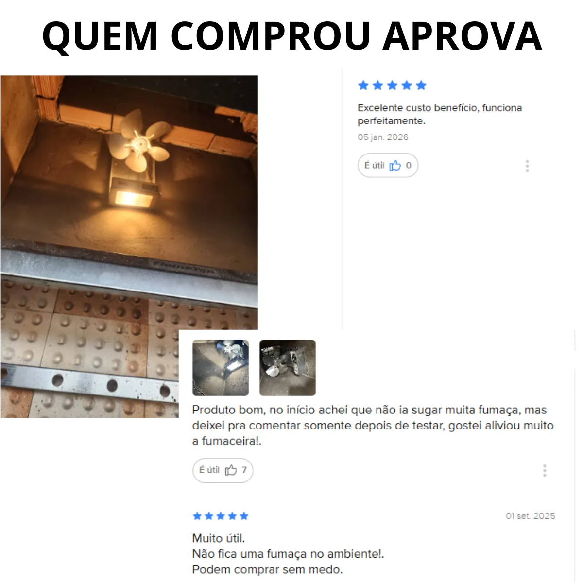 Exaustor 15cm Com Lâmpada Para Churrasqueira Com Cabo Anti-Chamas 5